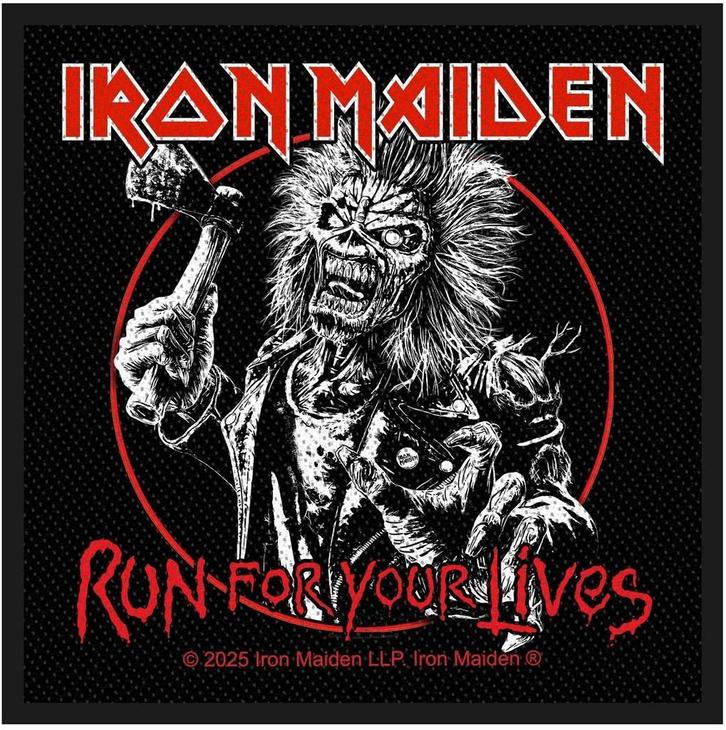 Iron Maiden Run For Your Lives - Patch officiële merchandise, Verzamelen, Muziek, Artiesten en Beroemdheden, Kleding, Nieuw, Ophalen of Verzenden