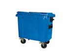 Vuilcontainer 660 liter 4-wiel vlakdeksel blauw, Ophalen of Verzenden