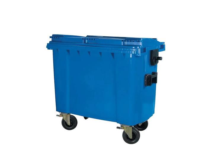 Vuilcontainer 660 liter 4-wiel vlakdeksel blauw, Zakelijke goederen, Kantoor en Winkelinrichting | Magazijn, Stelling en Opslag