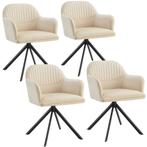 Lona fluwelen draaistoel met dikke vulling - crème/zwart, Se, Verzenden, Nieuw