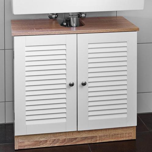 Wastafelonderkast in bruin-wit (Interieur, Voor in Huis), Huis en Inrichting, Stoelen, Nieuw, Verzenden