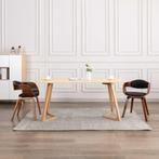 vidaXL Eetkamerstoelen 2 st gebogen hout en kunstleer, Huis en Inrichting, Stoelen, Verzenden, Nieuw, Zwart