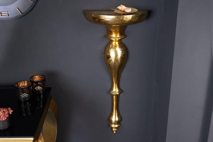 Barokke wandconsole SCALA 80cm goud metalen wandplank, Huis en Inrichting, Tafels | Sidetables, Ophalen of Verzenden