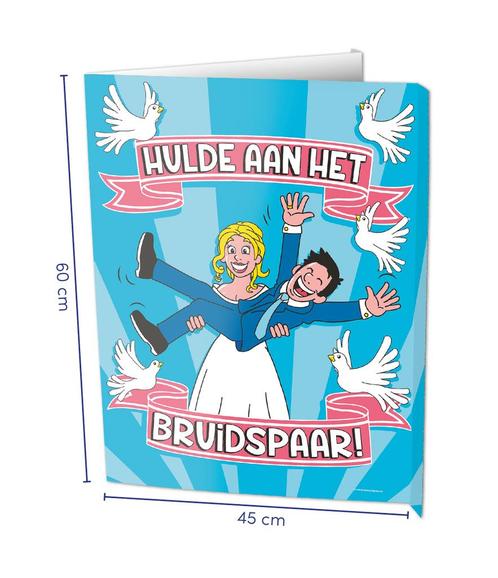 Raambord Hulde Aan Het Bruidspaar (60x45cm), Hobby en Vrije tijd, Feestartikelen, Nieuw, Ophalen of Verzenden