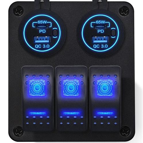 ProRide Schakelpaneel 12V voor Auto/Boot - USB/USB C, Auto-onderdelen, Dashboard en Schakelaars, Nieuw, Verzenden