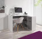 Bureau 120x92x74 - Wit / Grijs / Eiken - Kantoortafel - Desk