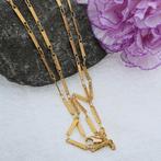 18 Krt. Gouden ketting met staafjes | 60 cm (vintage, uniek), Sieraden, Tassen en Uiterlijk, Kettingen, Ophalen of Verzenden, Gebruikt