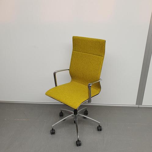 Markant design bureaustoel - gele stof, Huis en Inrichting, Bureaus, Ophalen of Verzenden