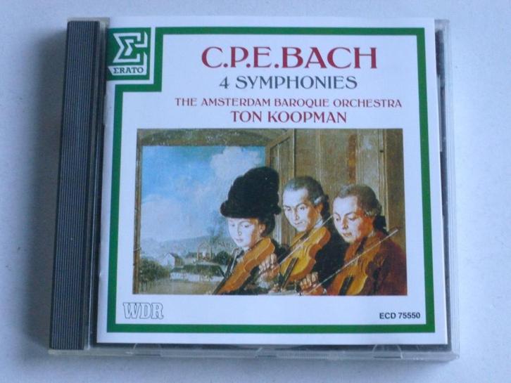 C.P.E. Bach - 4 Symphonies / Ton Koopman, Cd's en Dvd's, Cd's | Klassiek, Zo goed als nieuw, Verzenden