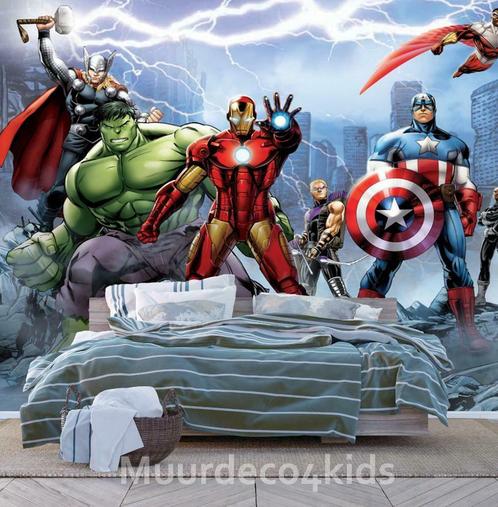 Avengers fotobehang XL, afm. 360 x 270 cm, vlies behang, Kinderen en Baby's, Kinderkamer | Inrichting en Decoratie, Wanddecoratie