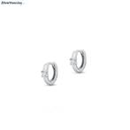 Zilveren mini sparkle huggie hoops, Verzenden, Nieuw, Zilver