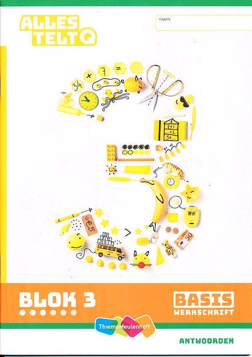 Alles Telt Q Antwoorden Werkschrift Basis blok 3 groep 3, Boeken, Schoolboeken, Nieuw, Verzenden