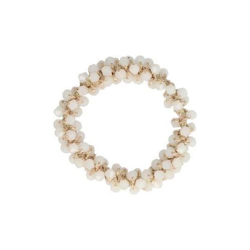 Haarelastiek Facet Kralen 5cm Wit, Sieraden, Tassen en Uiterlijk, Uiterlijk | Haarverzorging, Verzenden