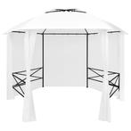 Tuinpaviljoen met gordijnen 180 g/m 360x312x265 cm wit, Huis en Inrichting, Verzenden, Nieuw