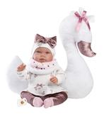 Llorens babypop Tina met zwanen kussen - 44 cm, Kinderen en Baby's, Speelgoed | Poppen, Ophalen of Verzenden, Nieuw, Babypop