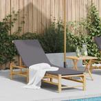 vidaXL Ligstoel met kussens 55x199x30 cm bamboe, Verzenden, Nieuw
