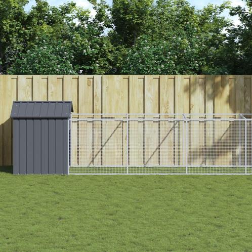 vidaXL Hondenhok met dak 117x1017x123 cm staal, Dieren en Toebehoren, Hondenhokken, Nieuw, Verzenden
