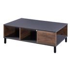 [en.casa] Salontafel Leppävirta 90x60x33cm houtkleurig en an, Huis en Inrichting, Tafels | Salontafels, Verzenden, Nieuw