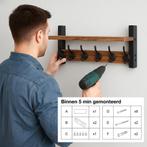 2dekans | Luft Wandkapstok met Plank 43,5 cm – 10 Haken –, Ophalen of Verzenden, Zo goed als nieuw