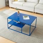 Salontafel Solund met plank 45x90x60 cm donkerblauw [en.casa, Huis en Inrichting, Tafels | Salontafels, Verzenden, Nieuw