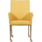 Leren eetkamerstoel Comfort met wieltjes en armleuning -, Huis en Inrichting, Stoelen, Nieuw, Ophalen of Verzenden, Eén, Leer