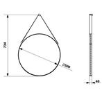Badkamerspiegel Sapho Orbiter Rond met Leren Band 50 cm, Ophalen of Verzenden, Nieuw