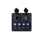 TM Schakelpaneel LED 12/24V 4 schakelaars 2x USB en 12V stop, Ophalen of Verzenden, Nieuw