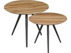 Mica Decorations Jailey Bijzettafel - Set van 2 - H49 x Ø50, Huis en Inrichting, Woonaccessoires | Overige, Verzenden, Nieuw