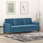vidaXL Driezitsbank 180 cm fluweel blauw, Huis en Inrichting, Banken | Bankstellen, Verzenden, 150 tot 200 cm, Stof, Driepersoons