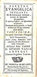 Giuseppe Maria Ambrogi - Faretra evangelica - 1664, Antiek en Kunst