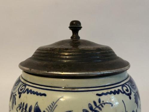 Tabaksdoos - Verzilverd messing - Delft, Antiek en Kunst, Curiosa en Brocante