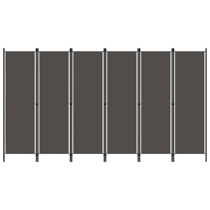 vidaXL Kamerscherm met 6 panelen 300x180 cm antraciet, Huis en Inrichting, Woonaccessoires | Kamerschermen, Nieuw, Verzenden
