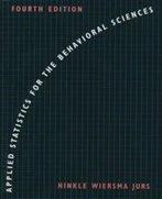 Applied statistics for the behavioral sciences 9780395874110, Boeken, Zo goed als nieuw