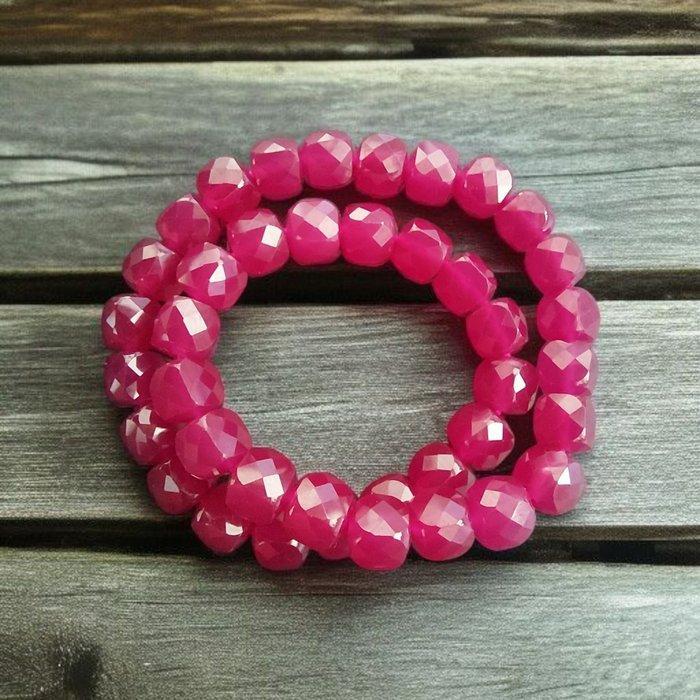 Armband en robijn corindon. Zeer hoogwaardige kubusvormige, Verzamelen, Mineralen en Fossielen