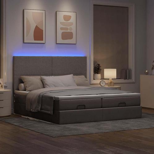 vidaXL Bedframe met matrassen 180x200cm stof taupe, Huis en Inrichting, Slaapkamer | Bedden, 80 cm, 200 cm, Eenpersoons, Nieuw