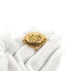 Gouden oud Hollandse broche van een mutsenbel | Antiek, Ophalen of Verzenden, Gebruikt, Overige kleuren, Goud