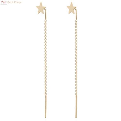 Gold plated  ster doorhaaloorbellen, Sieraden, Tassen en Uiterlijk, Oorbellen, Nieuw, Verzenden