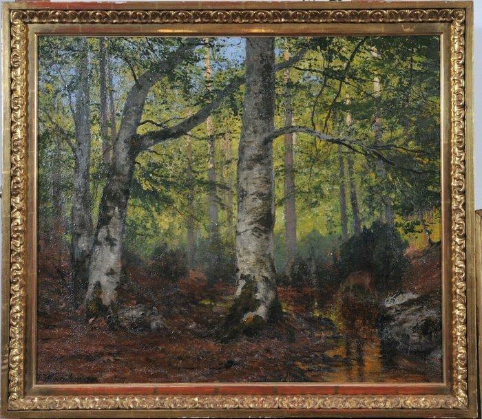 Julius Wentscher (1888-1967) - Landscape with a spring in, Antiek en Kunst, Kunst | Schilderijen | Klassiek