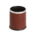 Ronde dubbelwandige papierbak lederlook - bordeaux/chroom, Verzenden, Nieuw