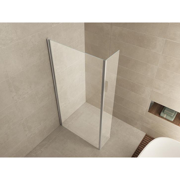 Wiesbaden Comfort Zijwand met Hoekprofiel - 400x2000x10mm, Doe-het-zelf en Verbouw, Sanitair, Nieuw, Glas, Ophalen of Verzenden