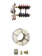 4 groep kunststof verdeler met pomp + 2x 200mtr 16mm vloe..., Doe-het-zelf en Verbouw, Verwarming en Radiatoren, Ophalen of Verzenden