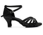Latin Salsa Dames Dansschoenen in zwart satijn met een 5 cm, Ophalen of Verzenden, Nieuw, Schoenen