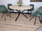 Massief eiken Tafel Rond | Ovaal | Deens | Boomstam | Bureau, Huis en Inrichting, Tafels | Eettafels, Nieuw, 100 tot 150 cm, Industriele Ovale ronde 140 130 120 110 150 160 cm Poten 