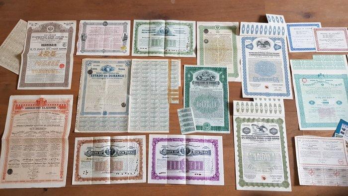 Document - 23 Originele historische staatsleningen,, Antiek en Kunst, Antiek | Speelgoed