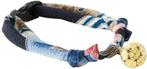 Necoichi halsband katten marineblauw - Japanse chrimen stof