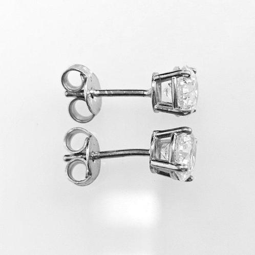 Oorbellen - 14 karaat Witgoud - 1.40ct. tw. Diamant, Sieraden, Tassen en Uiterlijk, Oorbellen