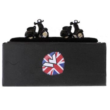 Warrior, Vespa Enamel Cuff Links Black. beschikbaar voor biedingen