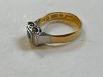 Statement ring Geel goud, Witgoud - Smaragd en diamanten
