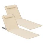 Strandmat Donostia met rugleuning set van 2 beige, Verzenden, Nieuw