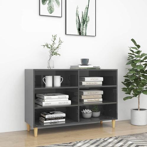 vidaXL Dressoir 103,5x35x70 cm bewerkt hout hoogglans grijs, Huis en Inrichting, Kasten | Overige, Nieuw, Verzenden